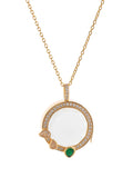 Floating Glass Locket Pendant Necklace - Clear Locket Necklace Style D [9W2EN5DL]