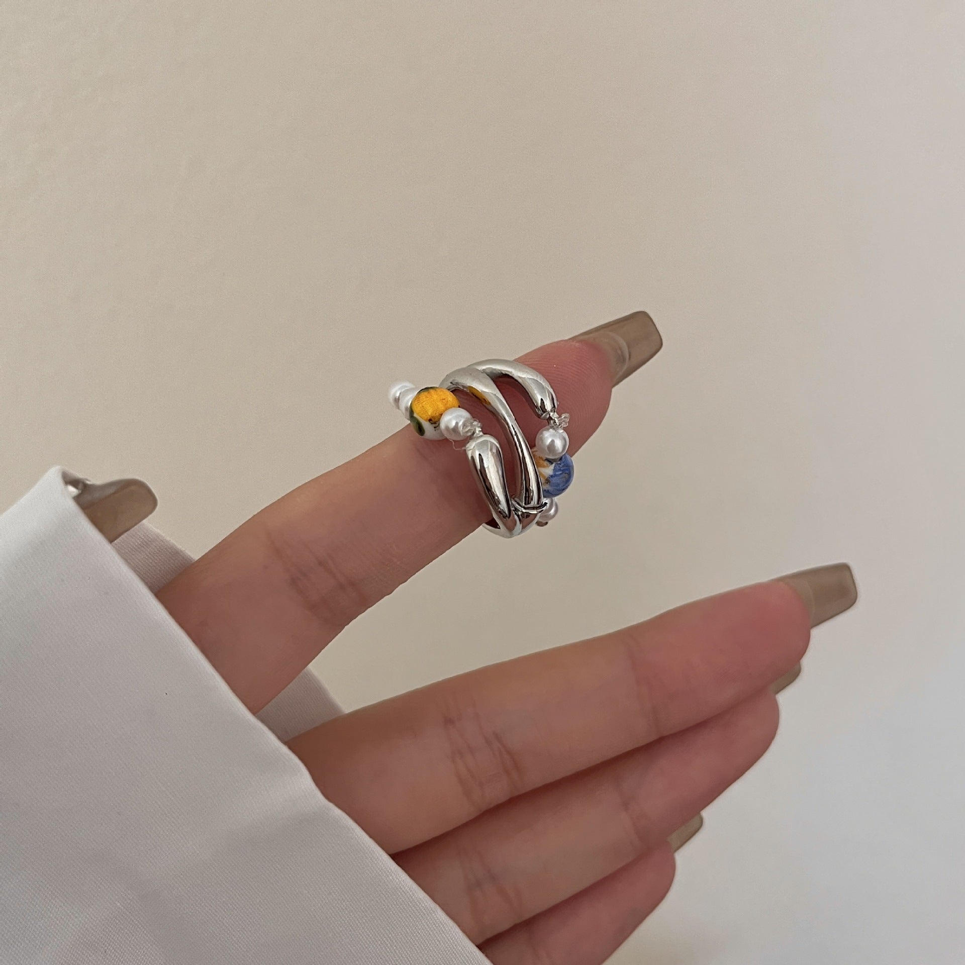 Milo Vintage Pearl Open Ring - R-1162 A [BFV4857E]