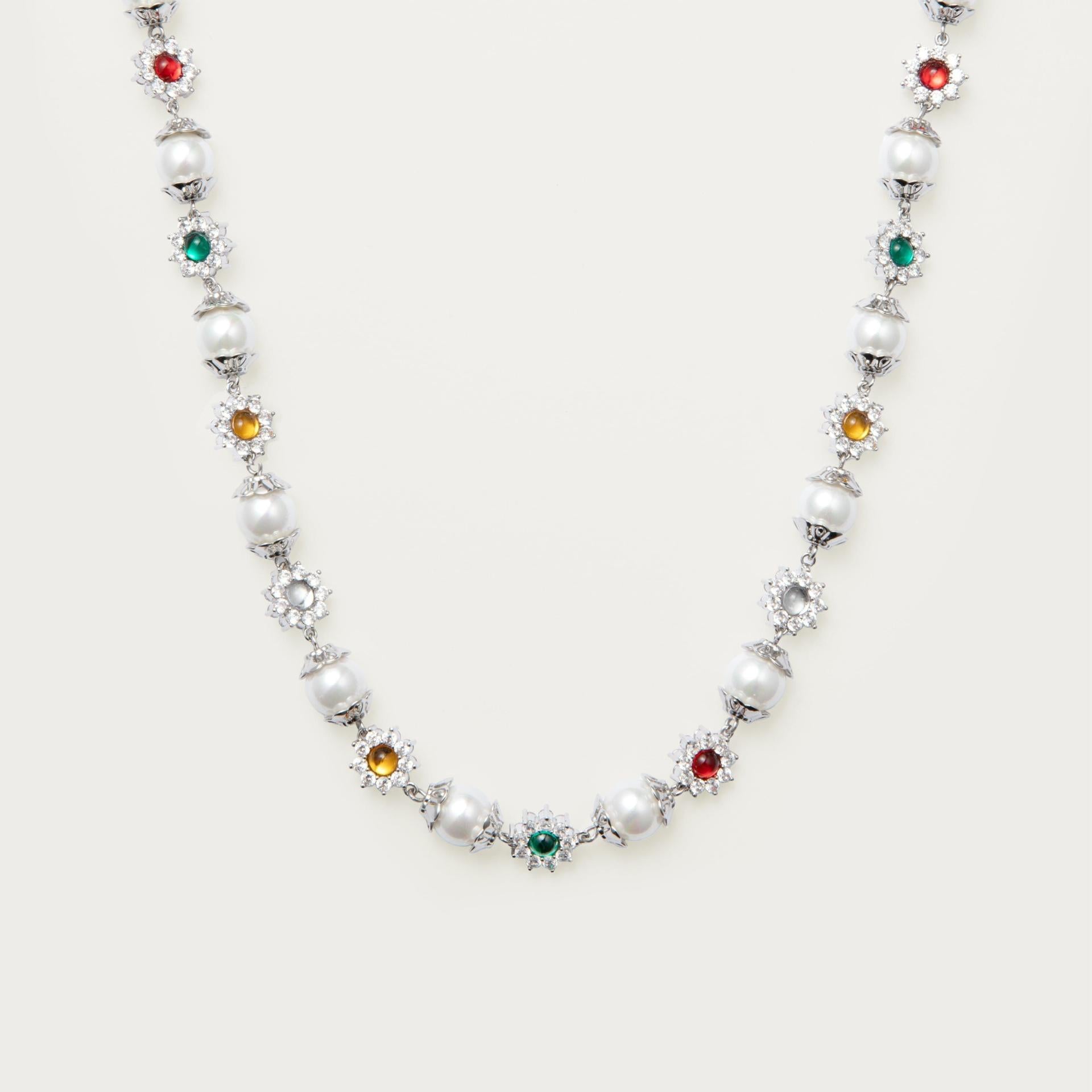 Wynonna Pearl Bloom Necklace - Silver [XXJU8GZC]