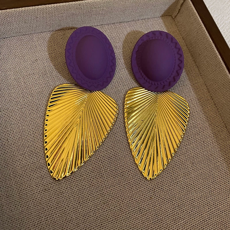 Auri Gilded Leaf Drop Earrings - Gold Leaf Earrings [S1IWQ8XW]