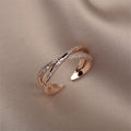 Cross Studded Dainty Ring - Small [A0XOOCIZ]