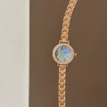 Mother-Of-Pearl Bracelet Watch - Rose Gold / Dark Blue Dial [IQAW8LHX]
