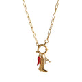 Dainty Charm Pendant Necklace - Boot Letter Necklace [FQXCJ1AZ]