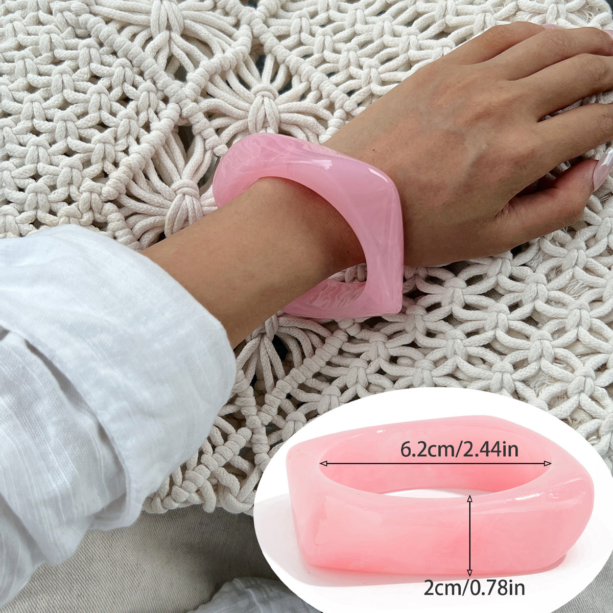 Aloni Marbled Acrylic Bracelet - Deep Pink [YQ7XQ55S]