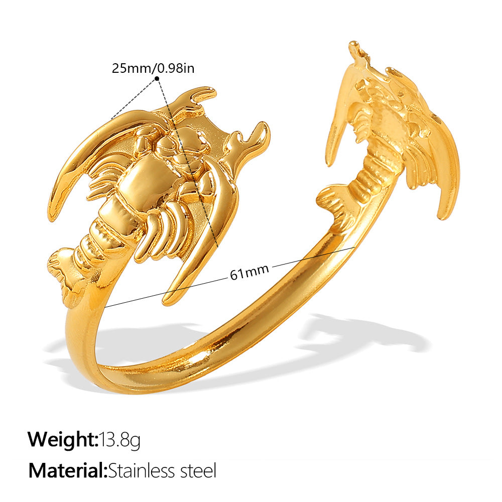 Hadlee Sculpted Fish Cuff - Gold Cuff Bracelet 1 [9OLLPDQL]