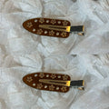 Malika Acetate Hair Clip - Coco Tortoiseshell Acetate Seamless Clip - 2pcs