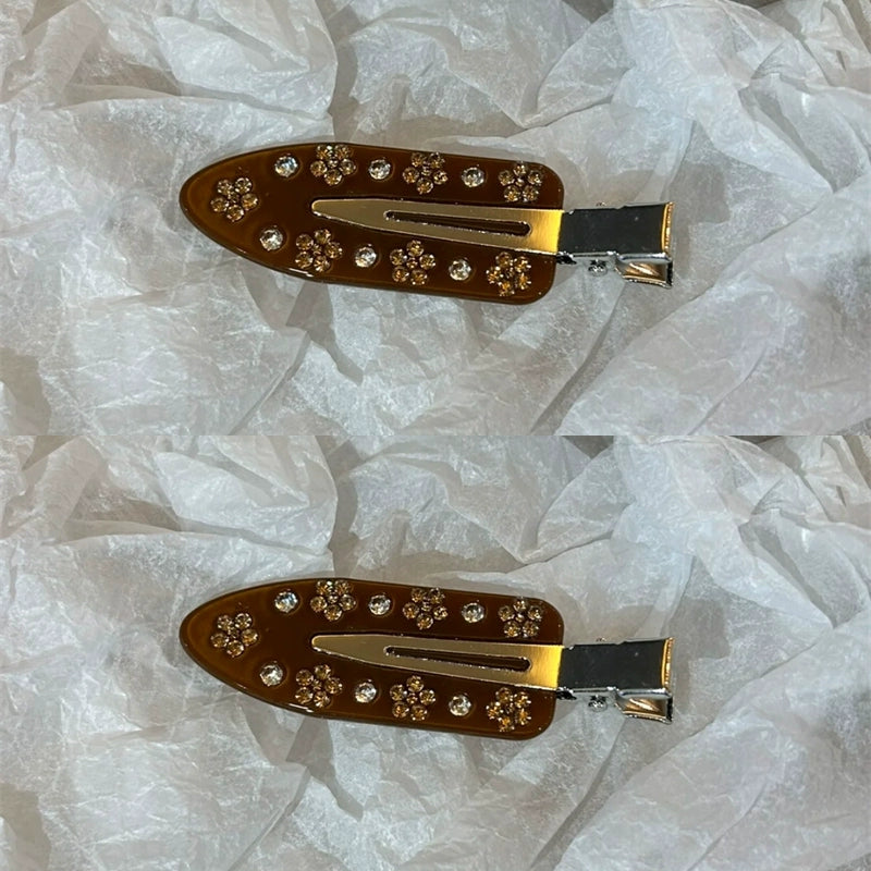 Malika Acetate Hair Clip - Coco Tortoiseshell Acetate Seamless Clip - 2pcs