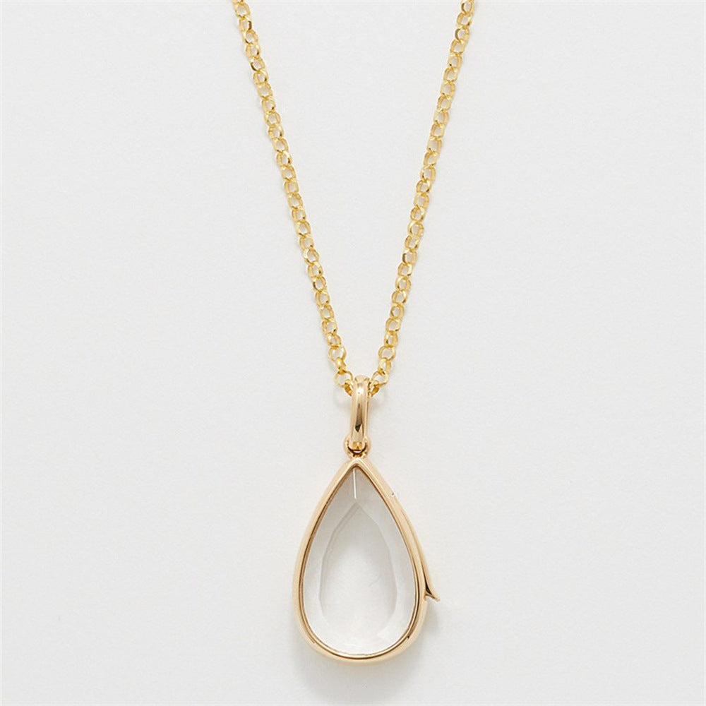 Rosaline Ocean Drop Locket Necklace - Gold (Locket Only) [C8LRBNNR]