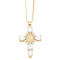 Ianna Madonna Cross Necklace - White [UGHCBANW]