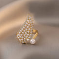 Pearl Wing Open Ring - Wing Ring [WN9G4QPN]