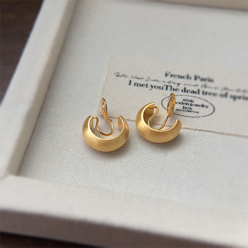 Ebony Frosted Circle Ear Cuffs - Gold [YQBO7UAE]