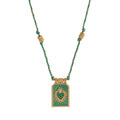 Color Cord Pendant Necklace - Blue Necklace (With Beads) [0TYR0FVC]