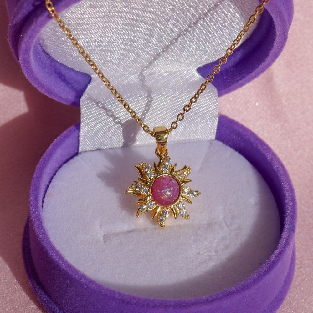 Aariyah Opal Zirconia Pendant Necklace - Spinner Necklace (Gold) [H9VSK1WC]
