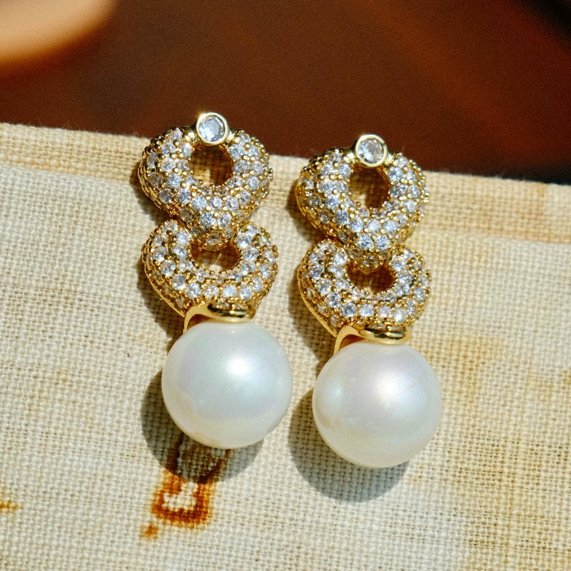 Vintage Pearl Drop Earrings - Stud Earrings [W6TB61RC]