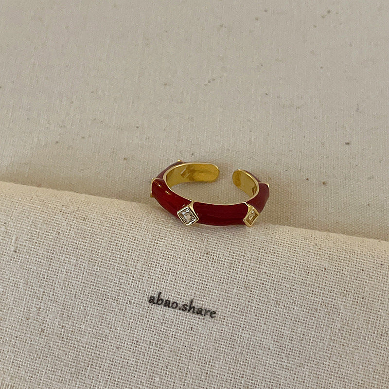 Ilaria Delicate Enamel Ring - Style 1 Gold Plated Ring [TP8IAAO5]