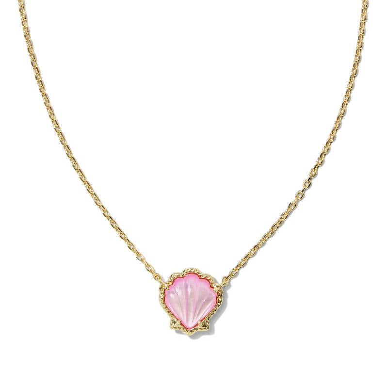 Iridescent Shell Pendant Necklace - Pink Necklace [32JOJY0R]
