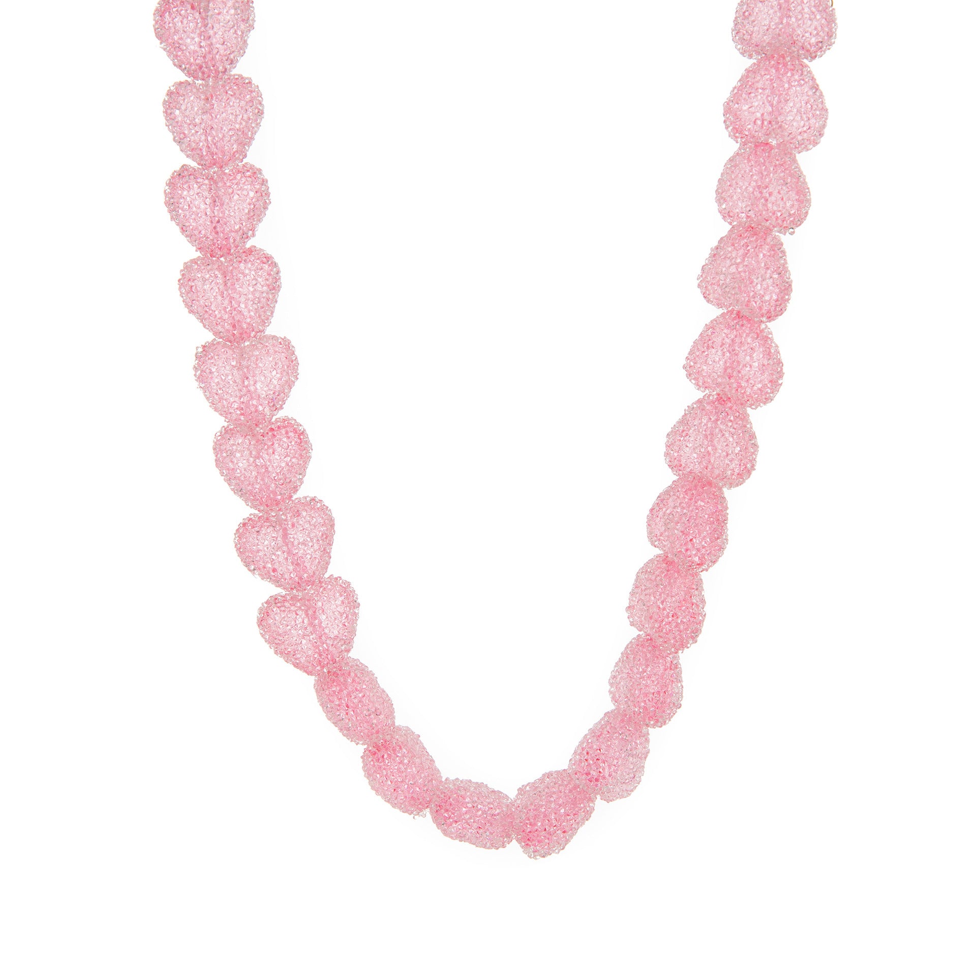 Colorful Heart Resin Pendant Necklace - Pink Necklace [3MC0HLII]