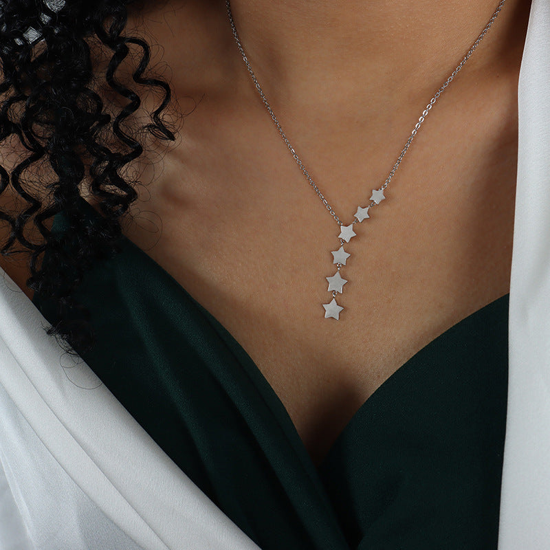 Samara Star Tassel Necklace - Silver Necklace [IRNN3QM6]