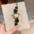 Aylee Sculpted Steel Watch - Noble Gold Green [B13PXHU0]