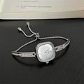 Elegant Square Bracelet Watch - Silver with White Dial [WYTVCSSS]