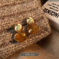 Dia Maillard Amber Earrings - Maillard Gradient Round Stud