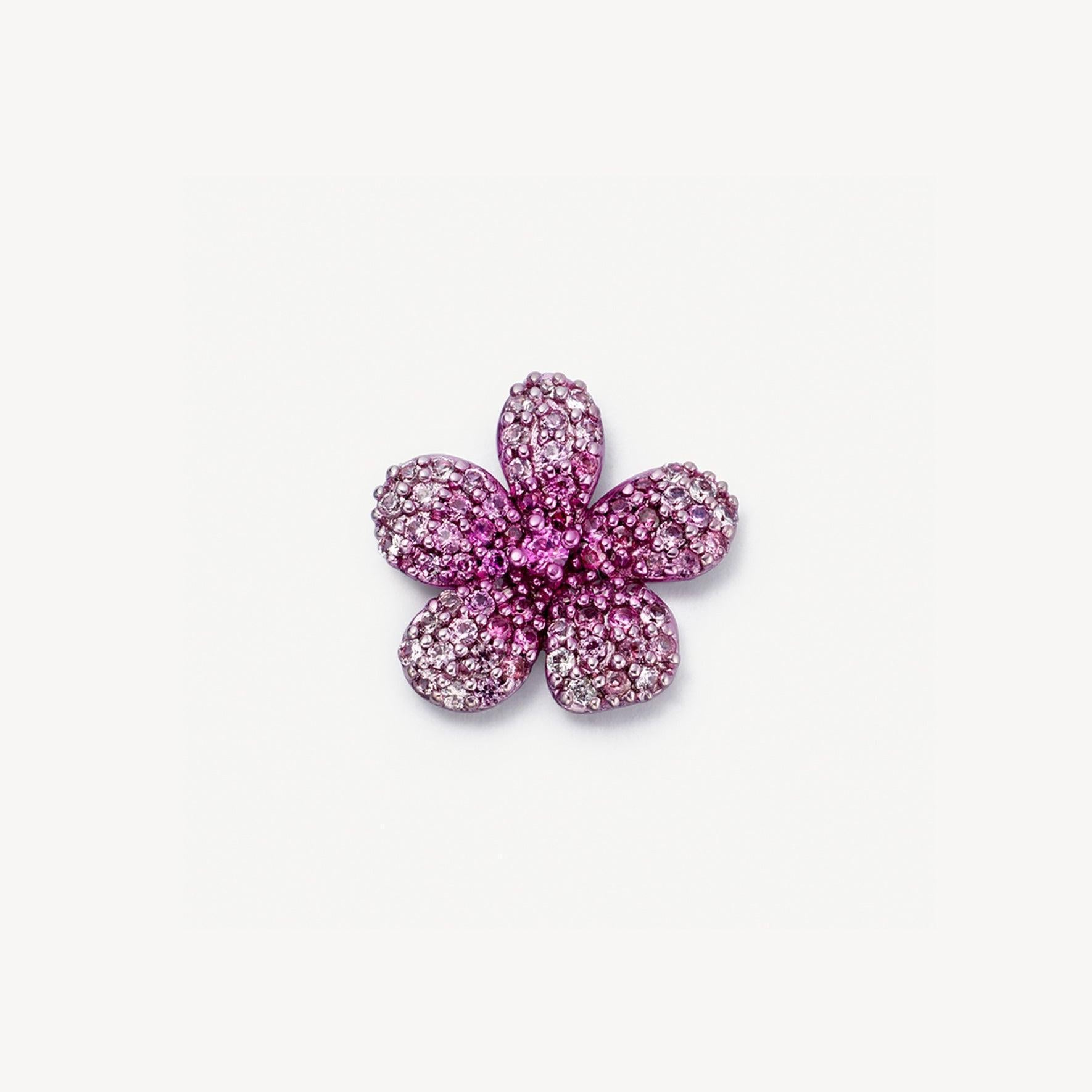 Jayme Dainty Zircon Charm Necklace - Pink Small Flower [PFUDZ4I1]