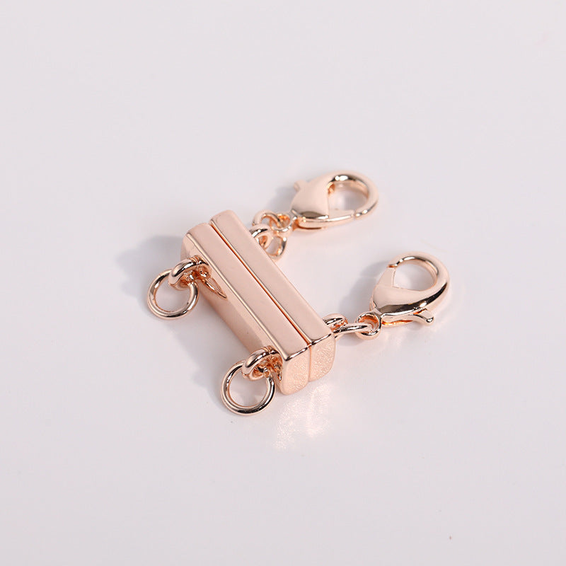 Layered Magnetic Necklace Clasp - Rose Gold Magnetic 2-Spacer Clasp [ZA1I0Y0Q]