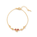Angelique Dainty Butterfly Zircon Jewelry - Gold Red Zircon Butterfly Bracelet [6YB4ES7W]