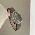 Vintage Snake Head Bracelet Watch - Elephant Grey (Leather Snake Head) [ESMNRD8I]