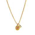 Dainty Floral and Heart Pendant Necklace - Heart Necklace (with CZ) [KOOAZ5AI]