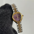 Minimalist Round Dial Bracelet Watch - Two-Tone with Purple Dial [GOFJIOKA]