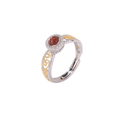 Carnelian Filigree Silver Ring