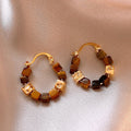 Josette Vintage Beaded Earrings - Brown [8JPOO6GT]