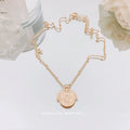 Gold Portrait Pendant Necklace - Gold Round Portrait Necklace [EGIQQ3HS]