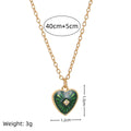 Heart Pendant Necklace - Blue Necklace (Gold) [C46CDLWH]