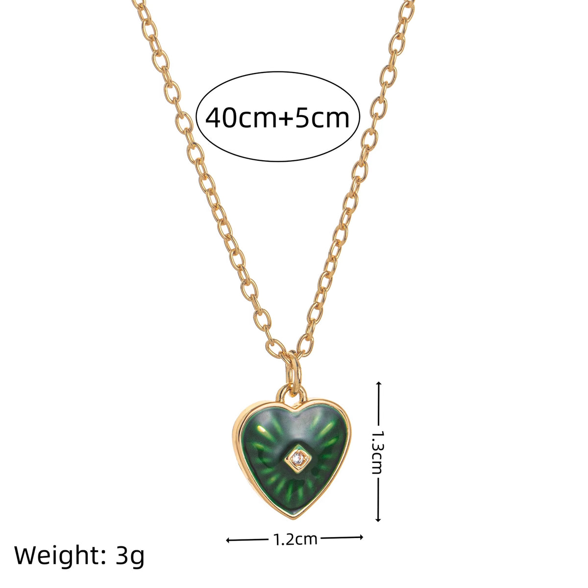 Heart Pendant Necklace - Blue Necklace (Gold) [C46CDLWH]