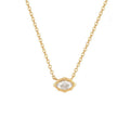Layered Zircon Pendant Necklace - Gold Single Marquise [8EOX4HII]