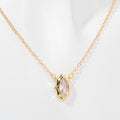 Layered Zircon Pendant Necklace - Gold Vertical Single Marquise [6WQ451X4]