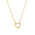 Adjustable Paperclip Chain Necklace - Heart Open Necklace [N5NJO100]