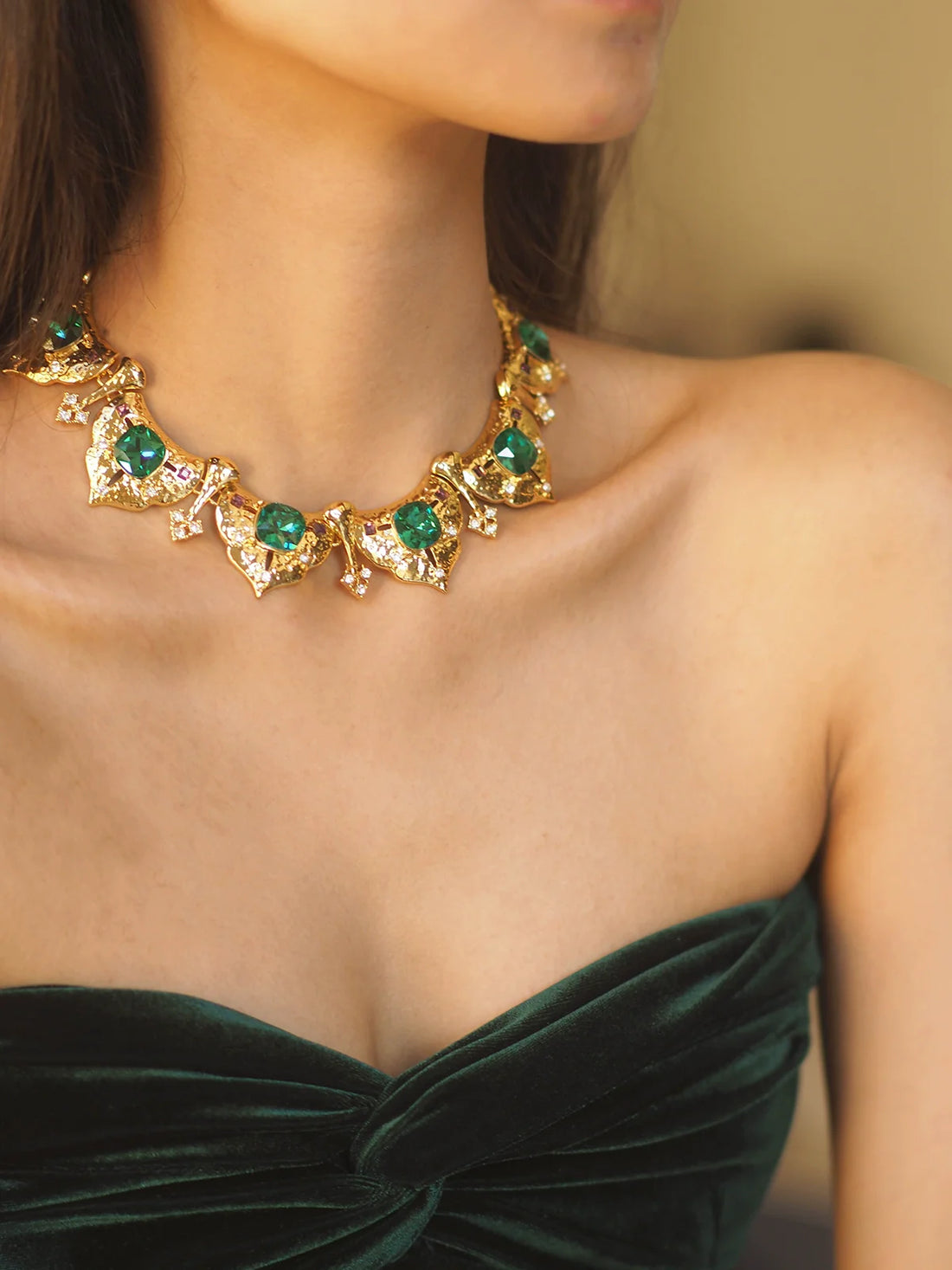 Inga Emerald Vintage Necklace