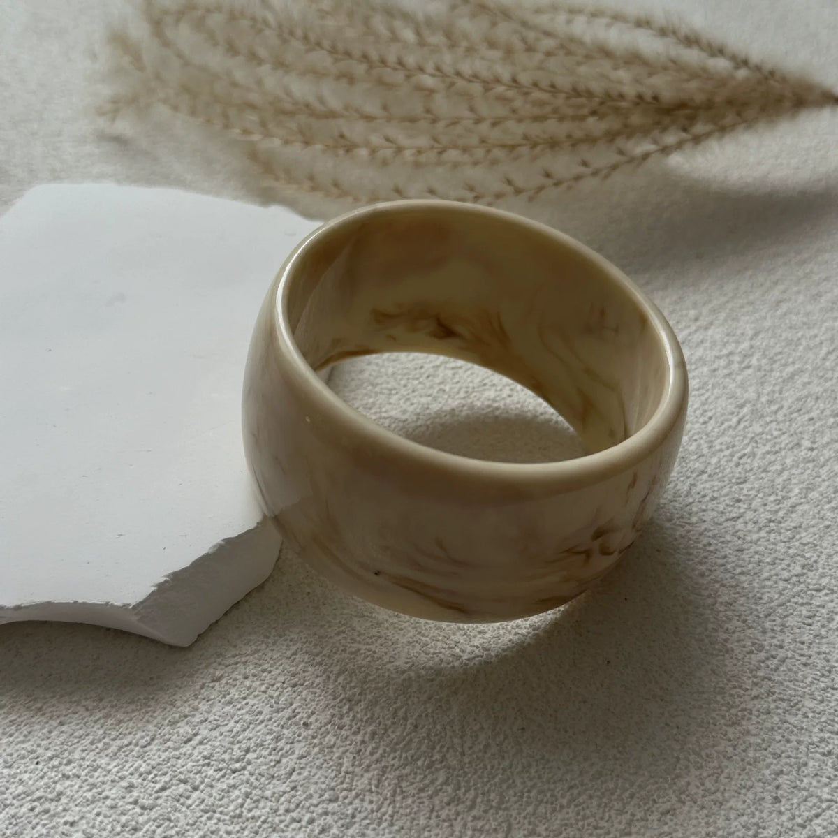 Irregular Marble Pattern Resin Bangle - Marble Pattern [608A8BS5]