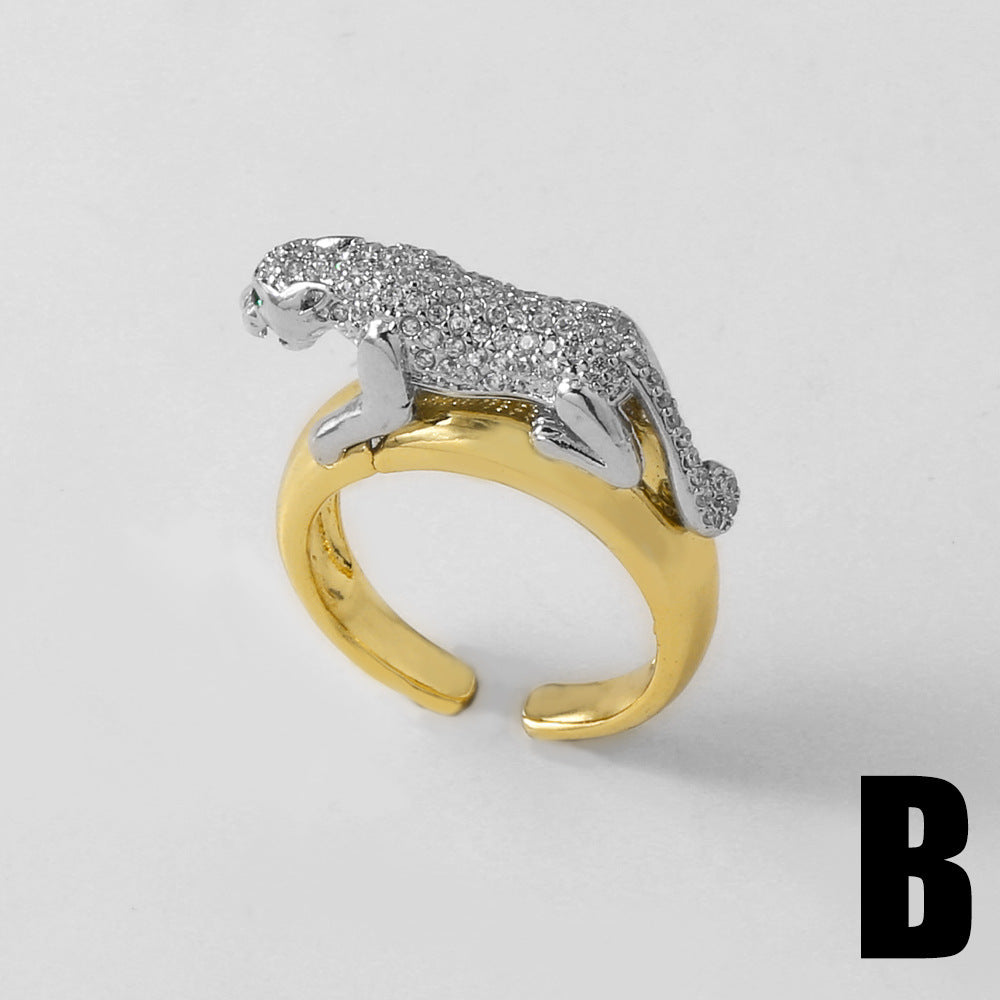 Ayah Dual-Tone Leopard Ring - Style B [AJE0G5ED]
