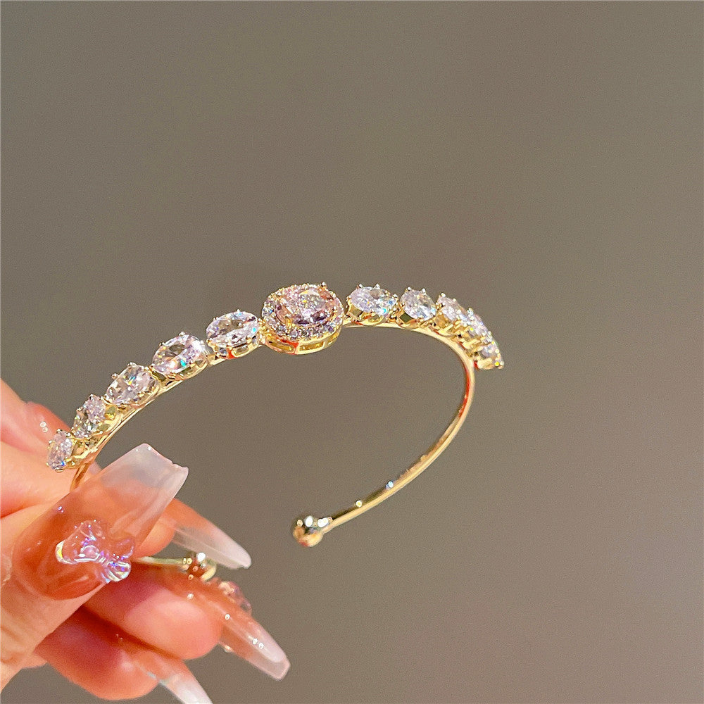 Remmington Zircon Duo Bracelet - Pink Zircon [B20RGLJF]