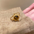 Aahana Golden Tiger Eye Ring - Sunflower Tiger Eye Gold Plated Ring [37WAPX9X]