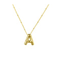 Aiyanah Glossy Bubble Letter Necklace - Gold A [WTSSVXBN]