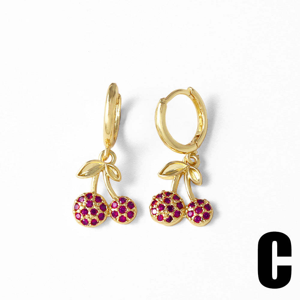 Chimamanda Gold-Plated Cherry Earrings