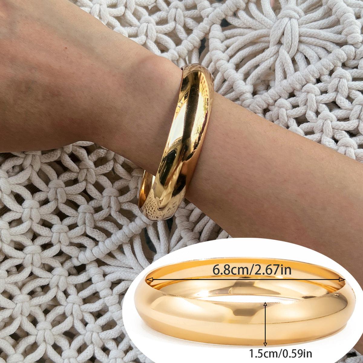 Jovanna Marbled Statement Bangle - Gold (Hue 2) [KBEBWCCR]