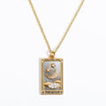 Tarot Card Pendant Necklace - The Moon (Abalone Shell) [ORERMGW9]
