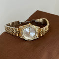 Dainty Round Dial Bracelet Watch - Gold Band White Dial [N1JWUTK6]