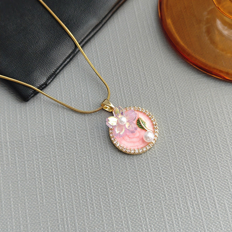 Zarah Monet Garden Necklace - Five-Petal Flower Necklace - Pink [7FDC2DPF]